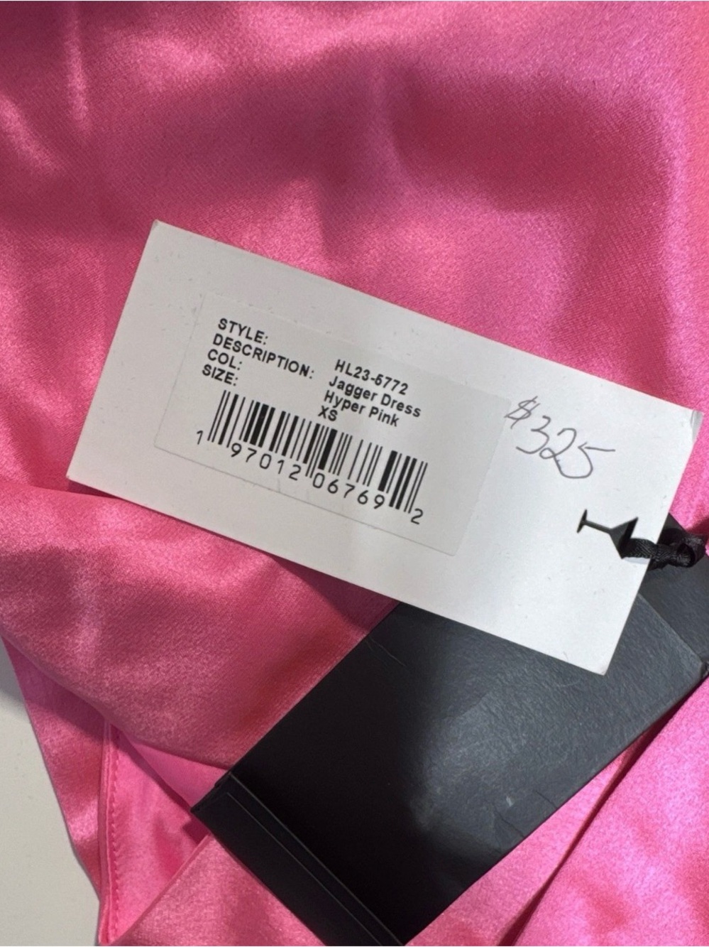 Retrofete Hot Pink Backless Halter Satin Gown - Picture 3 of 3